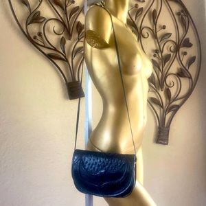 Vintage Stegio for Trotting Black Flap Exotic Crossbody Bag